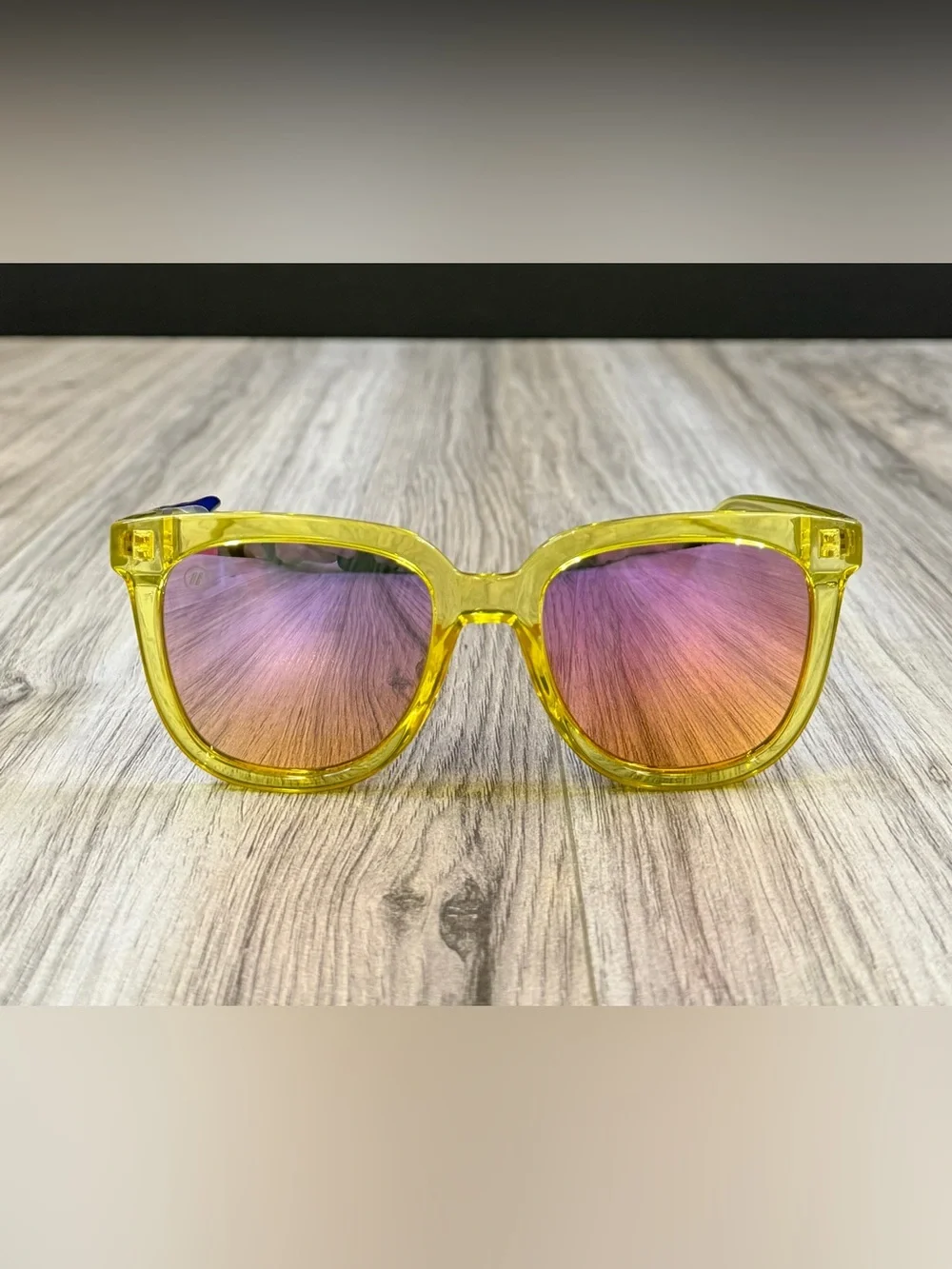 Blenders Eyewear Grove Spark Lime Polarized Sunglasses Crystal Neon Yellow NEW